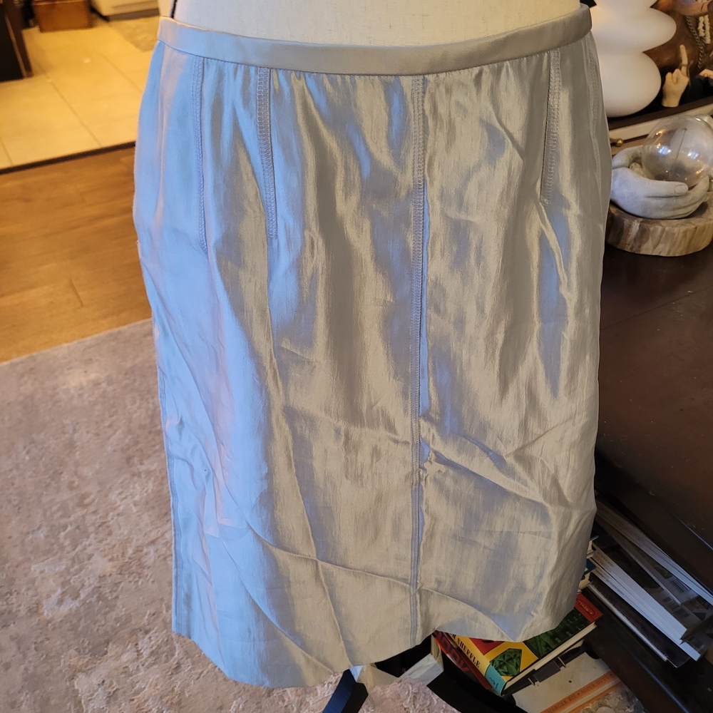 Dolce & Gabbana Shimmering Gray Pencil Skirt